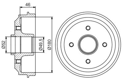 0986477155 BOSCH Тормозной барабан