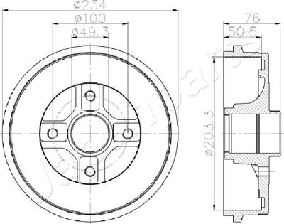 TA0710 JAPANPARTS Тормозной барабан