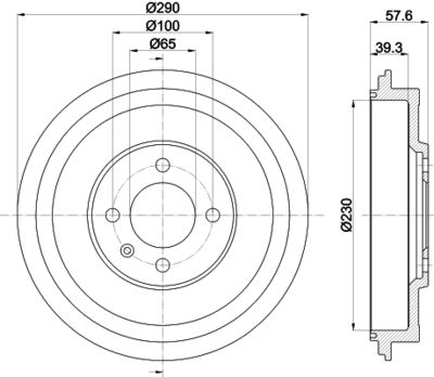 8DT355300811 HELLA Тормозной барабан