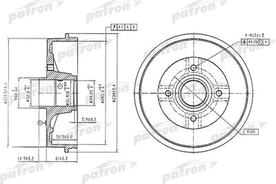 PDR1347 PATRON Тормозной барабан