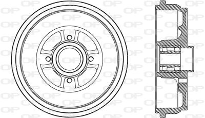 BAD908731 OPEN PARTS Тормозной барабан