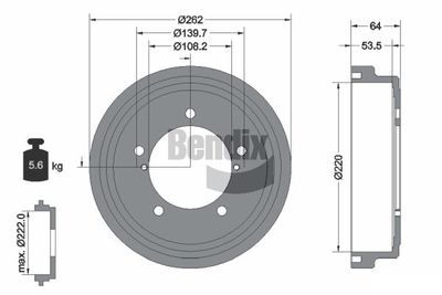 BDM1157 BENDIX Braking Тормозной барабан