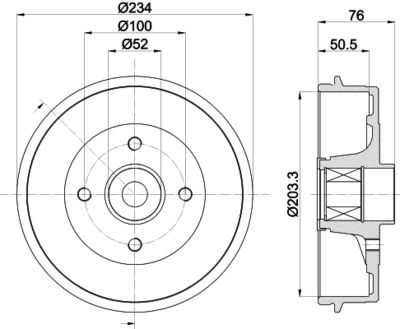 8DT355302871 HELLA PAGID Тормозной барабан