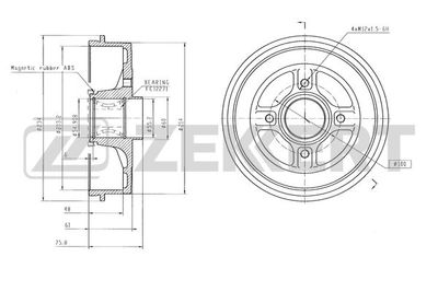 BS6533 ZEKKERT Тормозной барабан