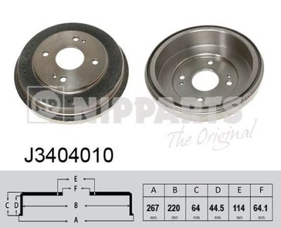 J3404010 NIPPARTS Тормозной барабан