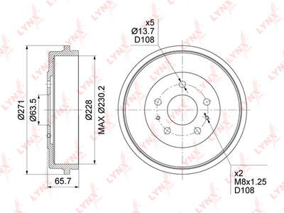 BM1042 LYNXauto Тормозной барабан