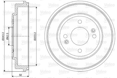 237051 VALEO Тормозной барабан