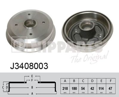 J3408003 NIPPARTS Тормозной барабан