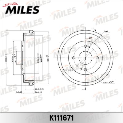 K111671 MILES Тормозной барабан