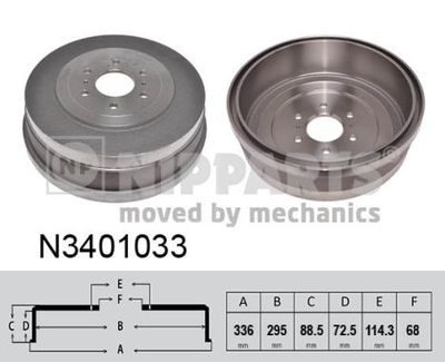 N3401033 NIPPARTS Тормозной барабан