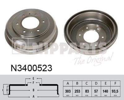 N3400523 NIPPARTS Тормозной барабан