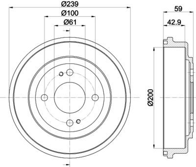 8DT355301981 HELLA PAGID Тормозной барабан