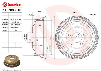 BT1155 BRECO Тормозной барабан