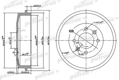 PDR1126 PATRON Тормозной барабан