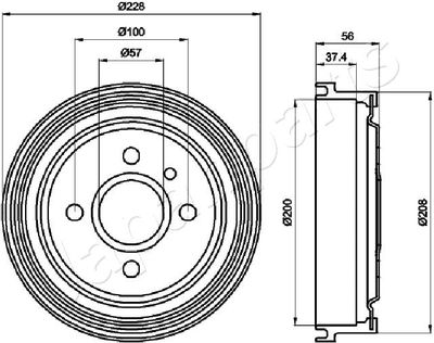 TA0403 JAPANPARTS Тормозной барабан