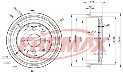 BD8958 FREMAX Тормозной барабан