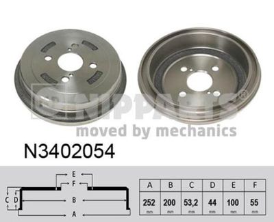 N3402054 NIPPARTS Тормозной барабан