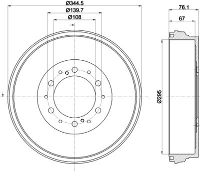 8DT355303141 HELLA Тормозной барабан