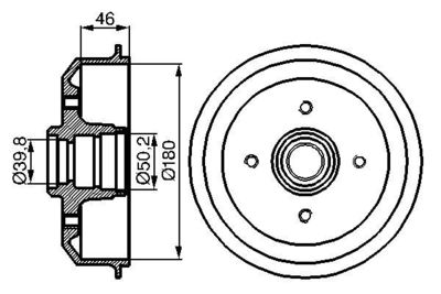 0986477015 BOSCH Тормозной барабан