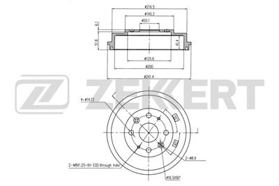 BS5517 ZEKKERT Тормозной барабан