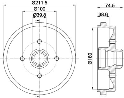 8DT355301631 HELLA Тормозной барабан