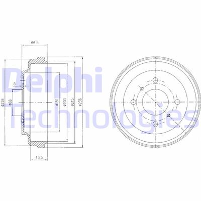 BF481 DELPHI Тормозной барабан