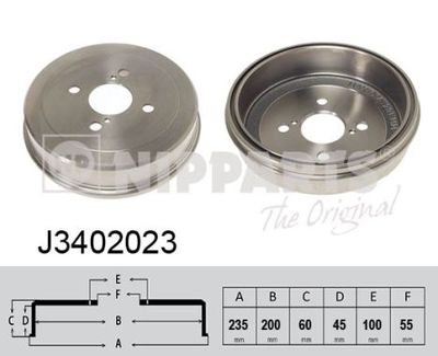 J3402023 NIPPARTS Тормозной барабан