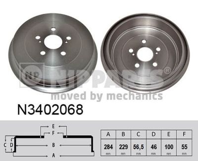 N3402068 NIPPARTS Тормозной барабан