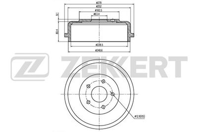 BS5233 ZEKKERT Тормозной барабан