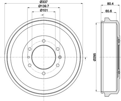 8DT355302661 HELLA Тормозной барабан