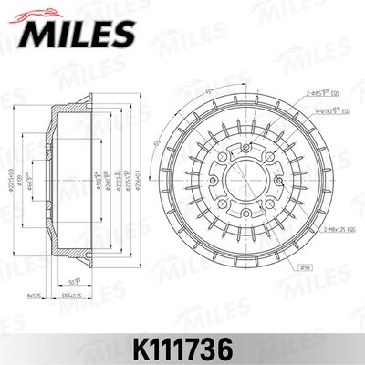 K111736 MILES Тормозной барабан