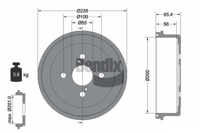 BDM1047 BENDIX Braking Тормозной барабан