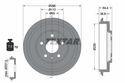 94039300 TEXTAR Тормозной барабан