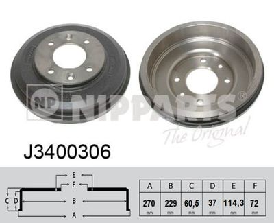 J3400306 NIPPARTS Тормозной барабан