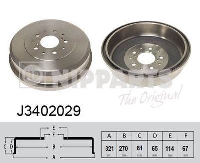 J3402029 NIPPARTS Тормозной барабан