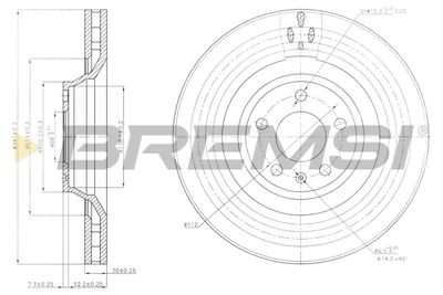 CD7238V BREMSI Тормозной диск