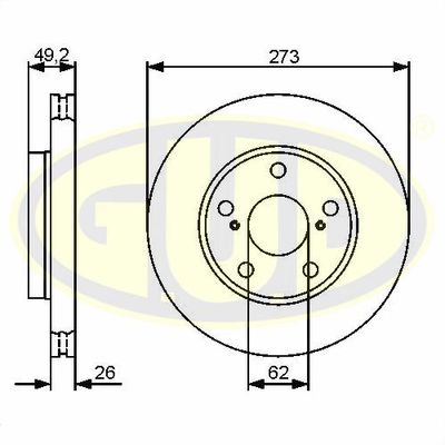 GDB126148 G.U.D. Тормозной диск