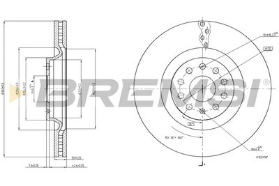 CD8000V BREMSI Тормозной диск