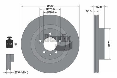 BDS2244 BENDIX Braking Тормозной диск