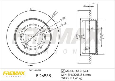 BD6968 FREMAX Тормозной диск