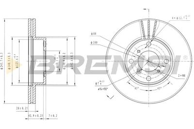 CD7396V BREMSI Тормозной диск