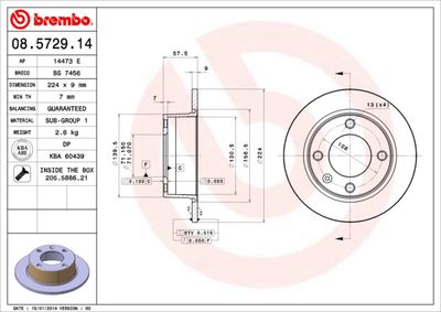 08572914 BREMBO Тормозной диск