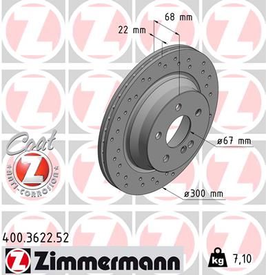 400362252 ZIMMERMANN Тормозной диск