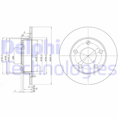 BG2520 DELPHI Тормозной диск