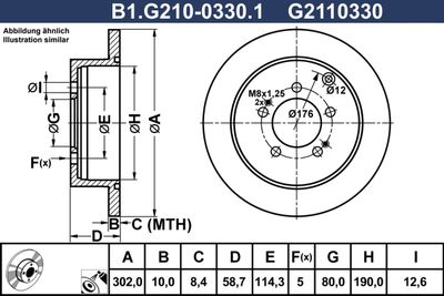 B1G21003301 GALFER Тормозной диск