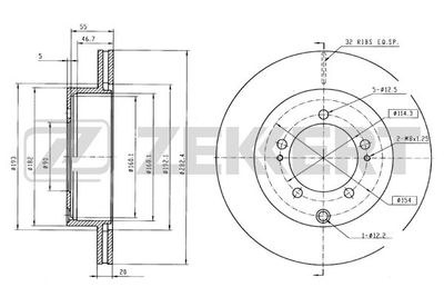 BS5972 ZEKKERT Тормозной диск