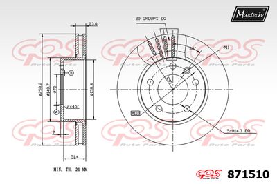 871510 MAXTECH Тормозной диск