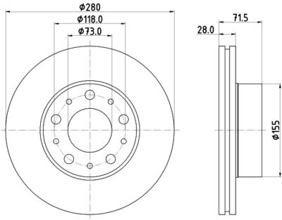 8DD355125421 HELLA Тормозной диск