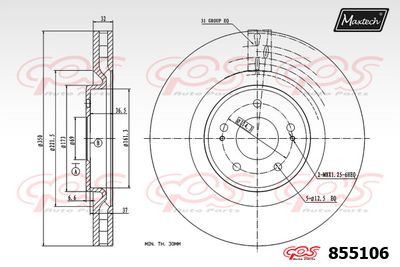 855106 MAXTECH Тормозной диск