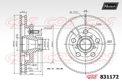 831172 MAXTECH Тормозной диск